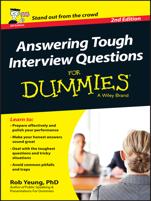 Cover image for Answering Tough Interview Questions For Dummies